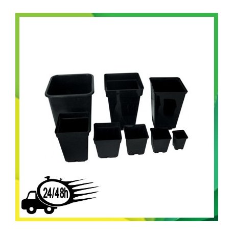 Macetas Cuadradas Negras Todos los Tamaños