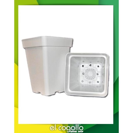 Maceta cuadrada blanca 20 x 20 x 27 cm 7 L / unidad