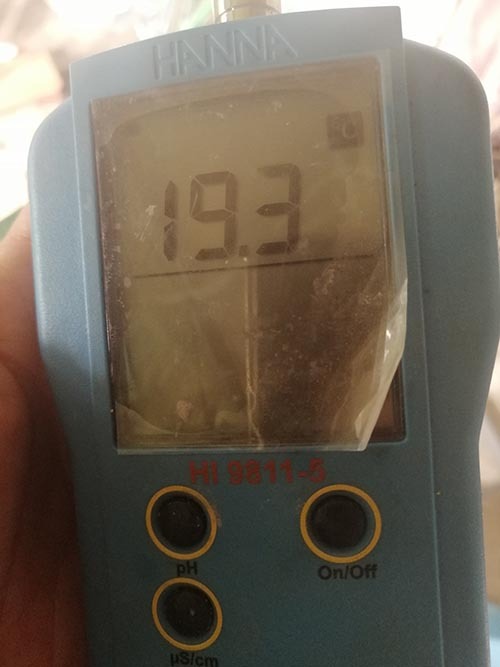 tenmperatura de agua de 19,3 Cº