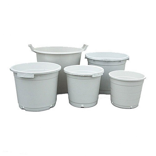 Maceta redonda plástico blanco